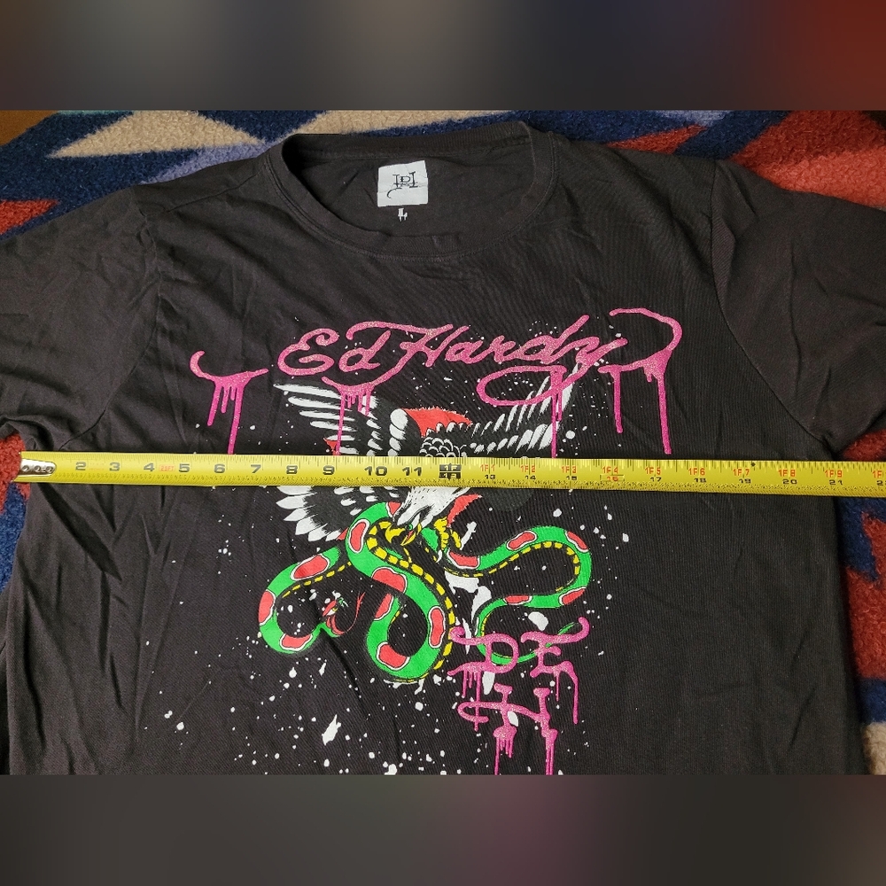 Don Ed Hardy Designs Eagle Snake T Shirt Size Large Tattoo Graffiti Black - Picture 6 of 7